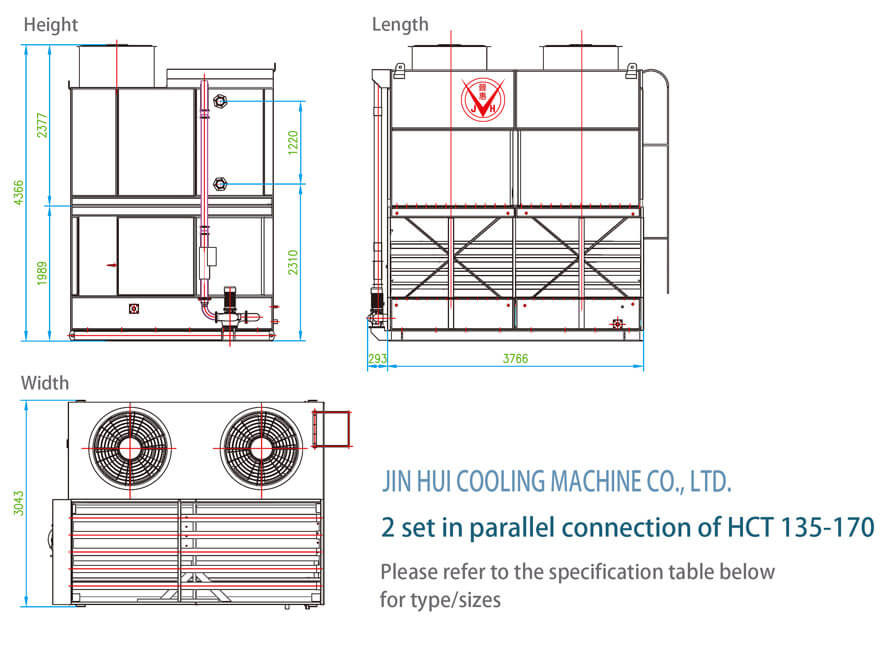 2 set in parallel connection of HCT 135-170